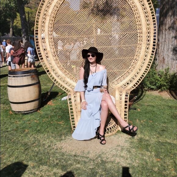 Show Me Your Mumu Tango blue ruffle dress XS - Picture 1 of 7